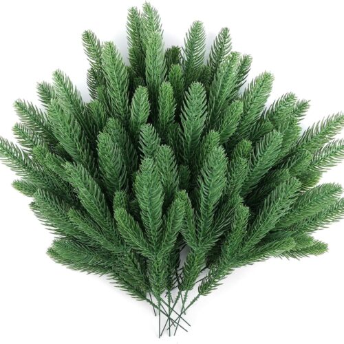 81rbWlv8evL._AC_SL1500_ 50 Pcs Artificial Pine Branches Christmas Greenery Plants Pine Needles DIY