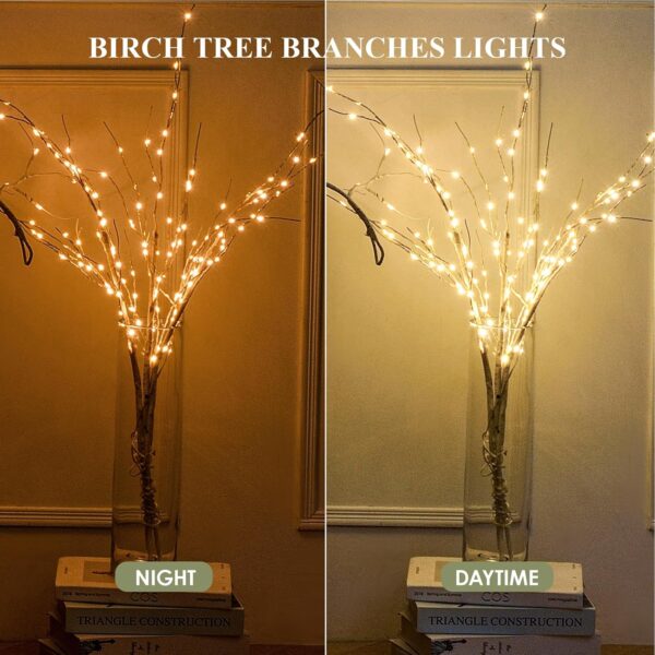 Lighted White Birch Branches with Timer 33IN 180 LED Twig Birch Branches 5