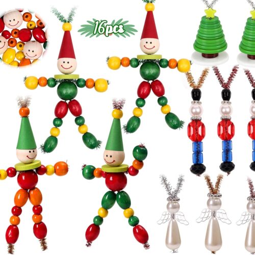 81shQDfNFFL._AC_SL1500_ 16PCS Christmas Crafts for Kids - DIY Beads Ornaments Kits