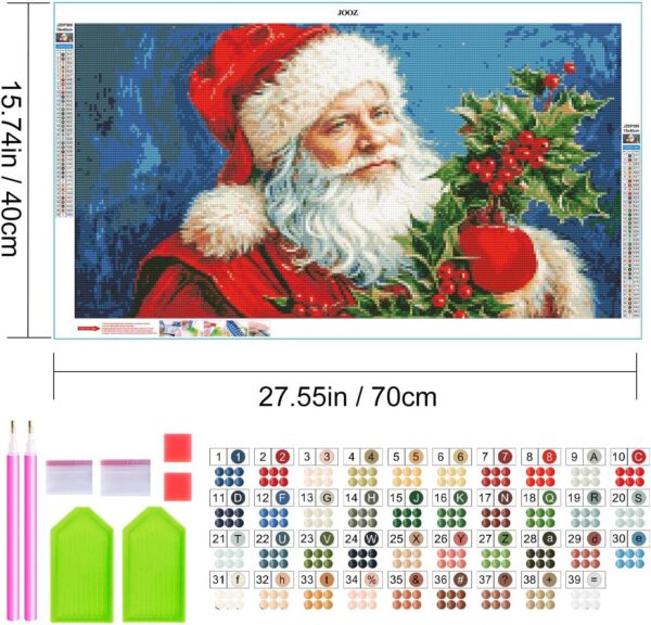 Large Christmas Diamond Art Kits for Adults - 5D Santa Claus Diamond Painting Kits 2