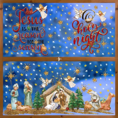 251 PCS Christmas Window Cling Sticker