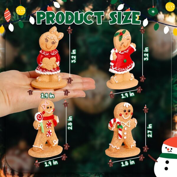 4PCS Gingerbread Man Figurines, Christmas Gingerbread Man Ornaments 2