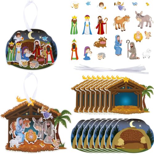 81xRhvvGQkL._AC_SL1500_ Religious Crafts Nativity Stickers Make a Nativity Scene Sticker Ornament Christmas