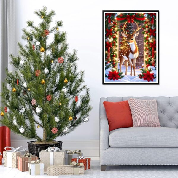 Christmas Diamond Art Kits,Deer Diamond Painting Kits for Adults Beginner 4