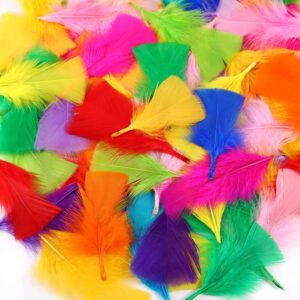Colorful Craft Turkey Feathers - 300pcs 3-5inch Colored Feathers for Kindergarten DIY Crafts