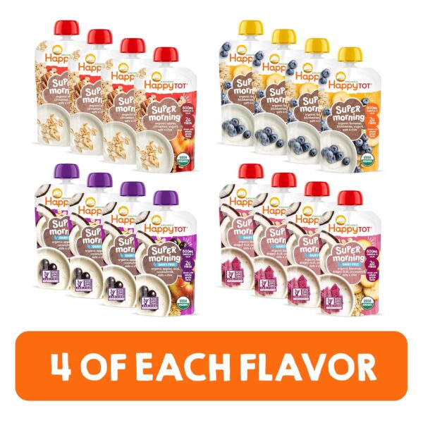 Organics Stage 4 Baby Food Pouches, Gluten Free, Super Morning Fruit & Oat Variety Pack Blend 4 Oz (Pack of 16) 3