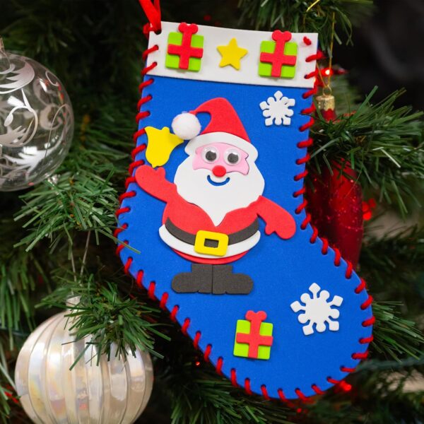 Christmas Crafts - Create Your Own Christmas Stockings - Foam - Set of 4 5