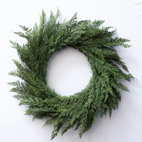 91+j0tFsvKL._AC_SL1500_ 30" Faux Cedar Wreath, Christmas Wreaths for Front Door Outside, Green Wreath Christmas