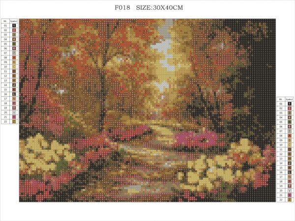DIY 5D Full Square Diamond Art Painting Autumn Landscape Flower 4