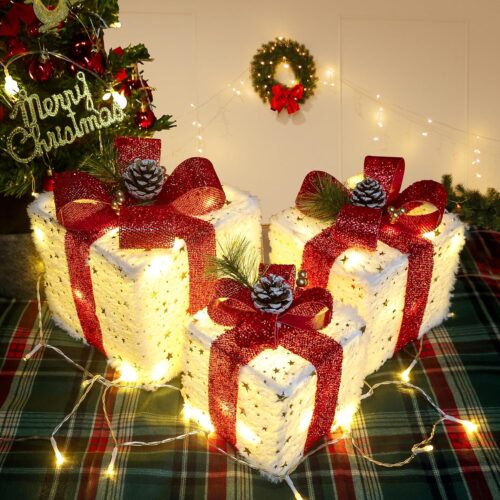 91wTbzwhzAL._AC_SL1500_ Christmas Decorations, Set of 3 Christmas Lighted Gift Boxes