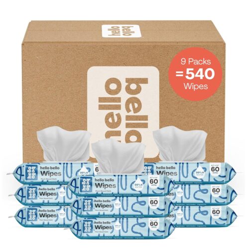 Extra Gentle Unscented Baby Wipes - Plant Based - Made with 99% Water and Aloe for Babies and Kids - 60 Count (Pack of 9)