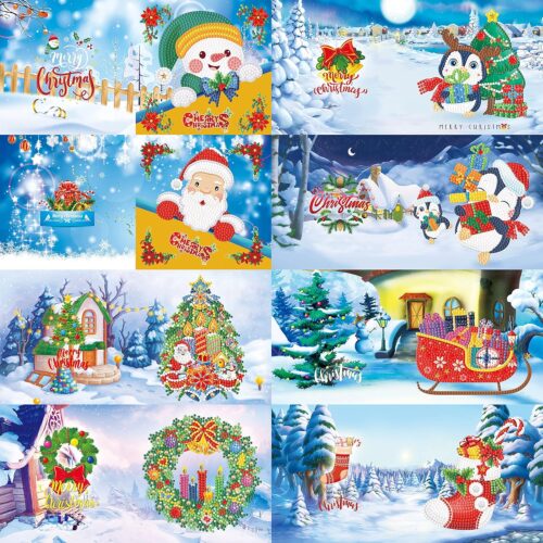 5D Christmas Greeting Cards 5D DIY Diamond Painting