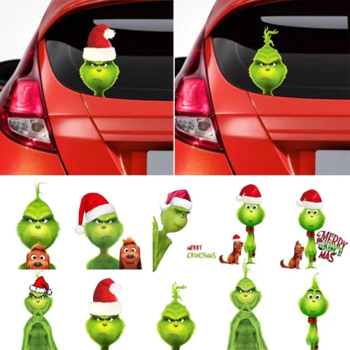 s-l1600 (15) Christmas ornament Grinch Truck Window Decoration Sticker Car xmas
