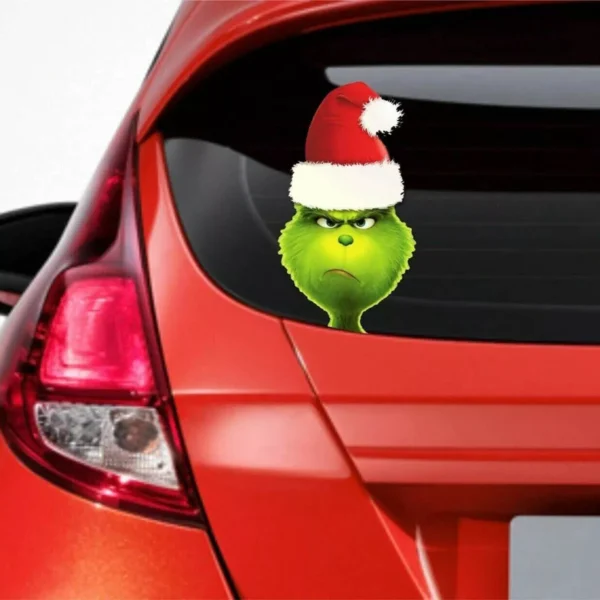 Christmas ornament Grinch Truck Window Decoration Sticker Car xmas 2