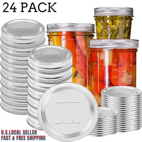 s-l1600 (46) 24 Set Wide Mouth Canning Lids & Rings,Premium Mason Jar Lids for Ball Kerr Jars
