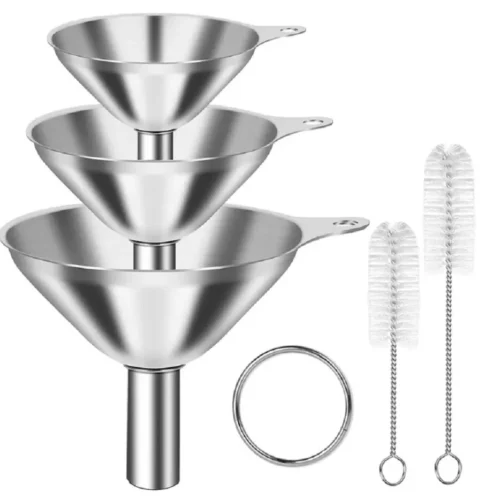 s-l1600 (5) 3 Pcs Stainless Steel Kitchen Funnel Set w 2 Brush - Food Grade