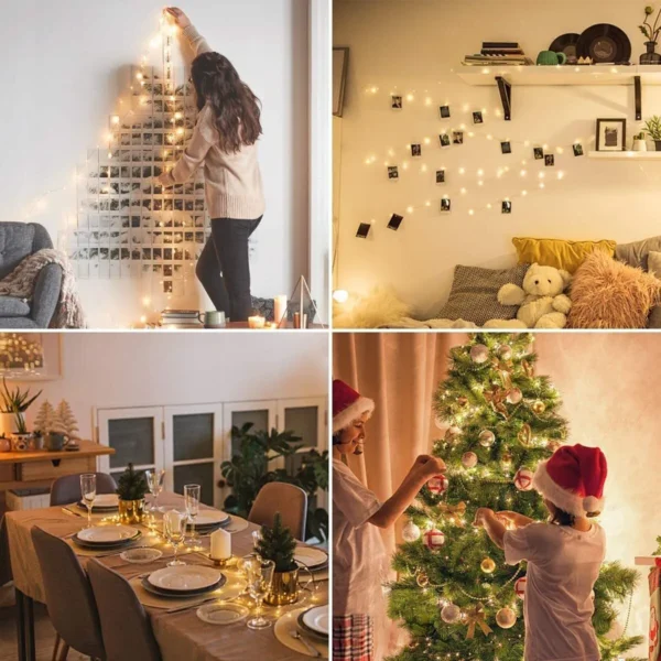 200 LED Christmas String Lights Indoor Outdoor Waterproof Plug in for Tree Room 3