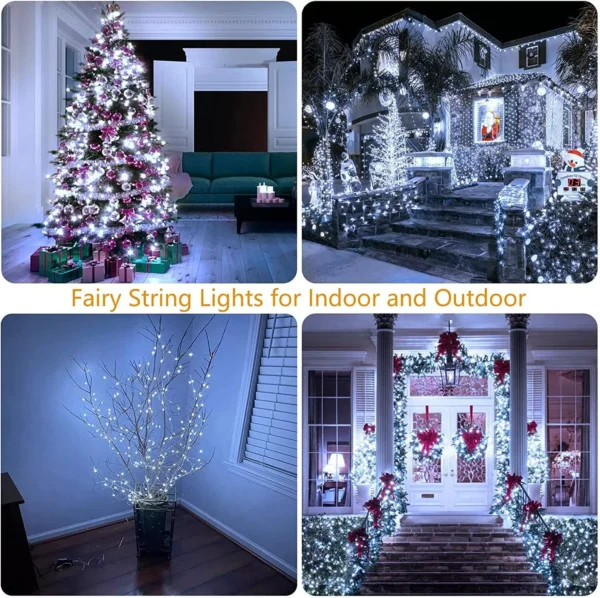 200 LED Christmas String Lights Indoor Outdoor Waterproof Plug in for Tree Room 5