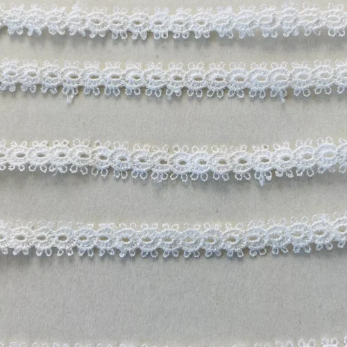 3 Yards Bright White Ribbon Eyelet Trim Sewing/Crafts/Bridal/ 1/4" Wide