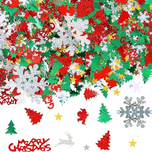 4800 Pieces Christmas Confetti Set Mixed Embossed Confetti