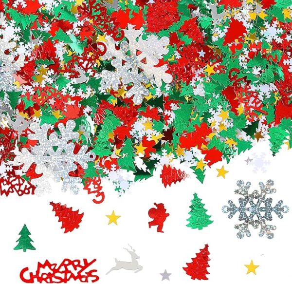 4800 Pieces Christmas Confetti Set Mixed Embossed Confetti 1