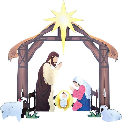 Jesus Nativity for Indoor Scene Set,Figurine Holy Family Home Decoration