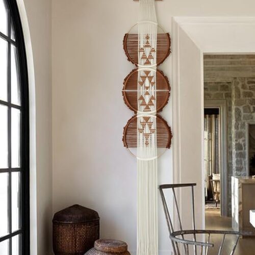 1 Wall Hanging Brown and white Boho Wall Decor