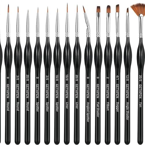 1 15pcs Miniature Paint Brushes for Fine Detailing