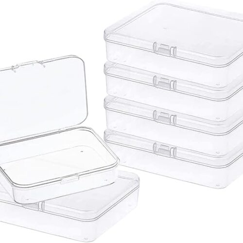 6 Pcs Mini Plastic Storage Containers Box with Lid