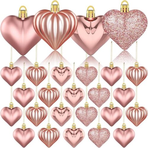 1 36Pcs Valentines Day Decor Heart Ornaments