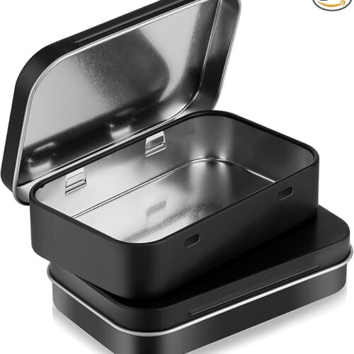 1 Empty Hinged Tins Metal Tin Box with Lids