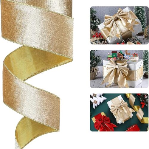 Christmas Velvet Ribbon Satin Ribbon Solid Color Wired Edge Ribbon