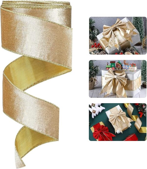 Christmas Velvet Ribbon Satin Ribbon Solid Color Wired Edge Ribbon 1