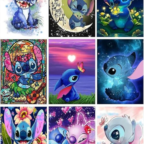 9 Pack Stitch DIY 5D Diamond Art Kits