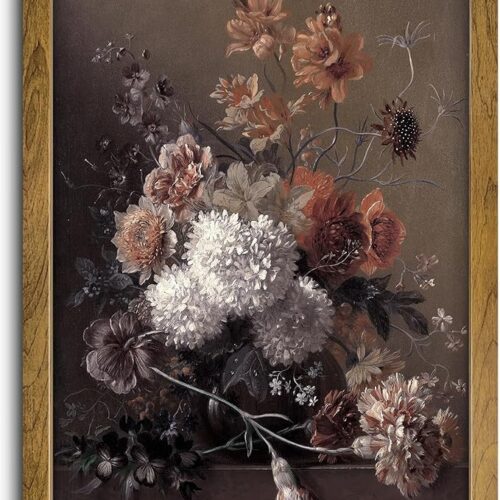 1 Dark Flower Bouquet Retro Art Print
