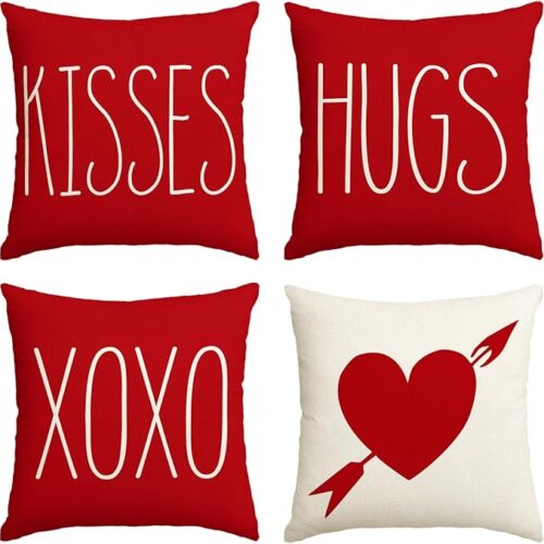 1 Love Heart Arrow Anniversary Wedding Cushion Case Decoration