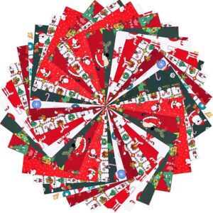 30 Pieces Christmas Cotton Fabric Square 10 x 10 Inch Printed Precut Floral Fabric
