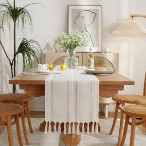 Rustic Farmhouse Table Runners with Tassels