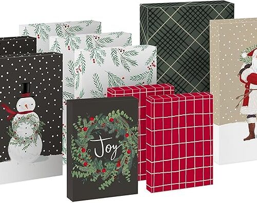 Christmas Shirt Boxes for Presents (10 Clothes Boxes with Lids: 3 Small 11", 5 Medium 14", 2 Large 16")