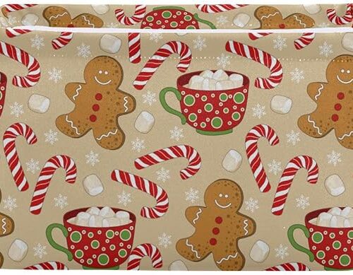 Gingerbread Man Storage Basket Fabric Kitchen Baskets