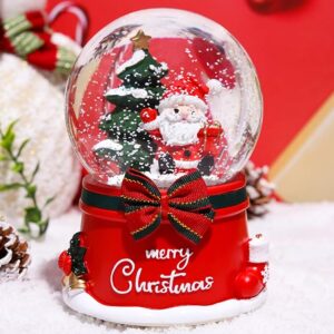 80 MM Christmas Snow Globe with 8 Music and 4 Color Lights Santa Music Box