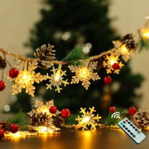 30 Led 10ft Christmas Garland Snowflake Lights