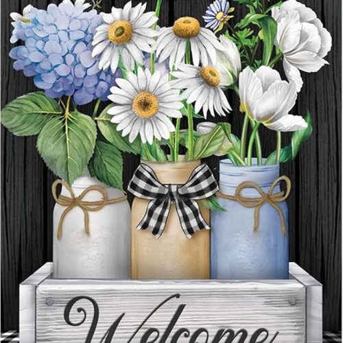 Bottle Flowers Full Drill Embroidery Cross Stitch Crystal Rhinestone Paintings  15.7X11.8 in