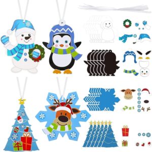 DIY Christmas Tree Ornament Kit Make Your Own Christmas Craft Projects, 4 Styles (24 Sets)