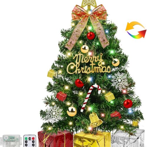 1 Dual Color Change&Remote Control 24 Inch/2FT Tabletop Christmas Tree
