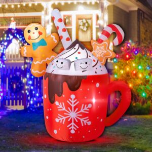 6 FT Christmas Inflatable Hot Cocoa Mug Decorations
