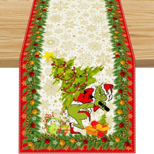 1 Green Christmas Table Runner
