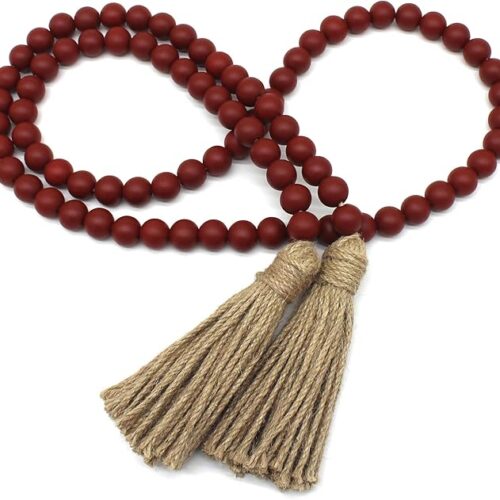 Wood Beads Garland with Tassels