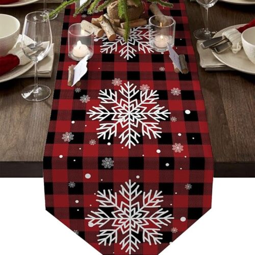 Christmas Linen Burlap Table Runner