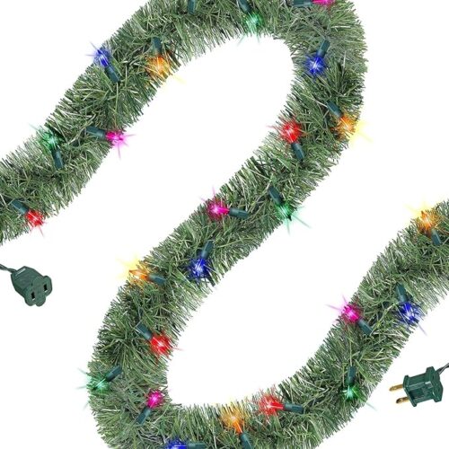 15FT Lighted Christmas Green Garland